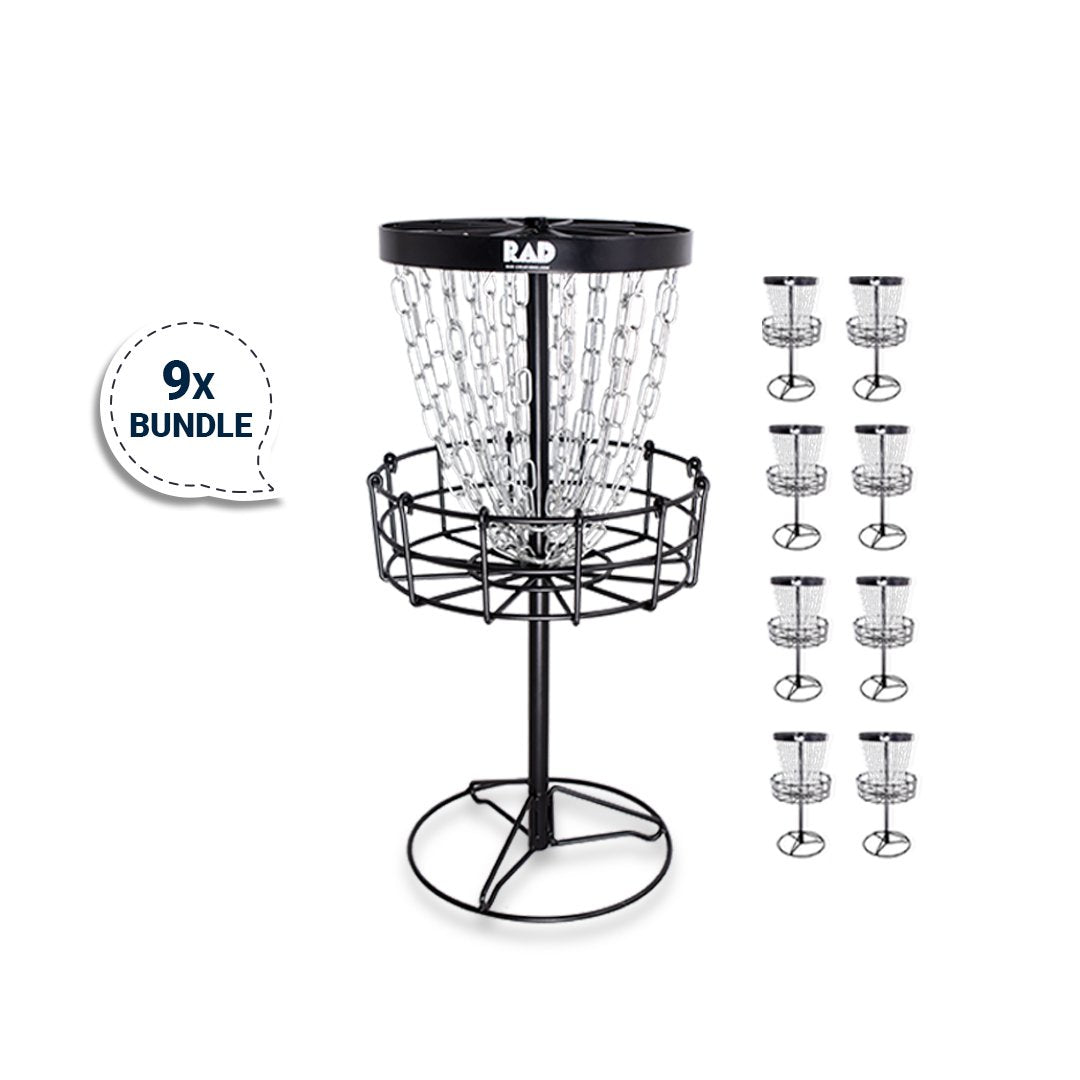 9 RAD Par Mini Disc Golf Basket Bundle