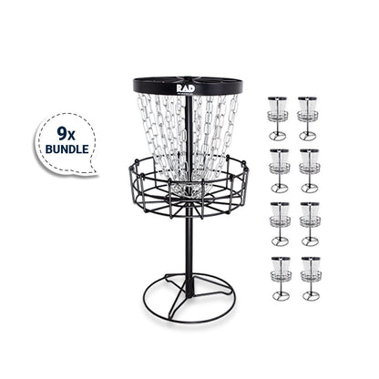 9 RAD Par Mini Disc Golf Basket Bundle