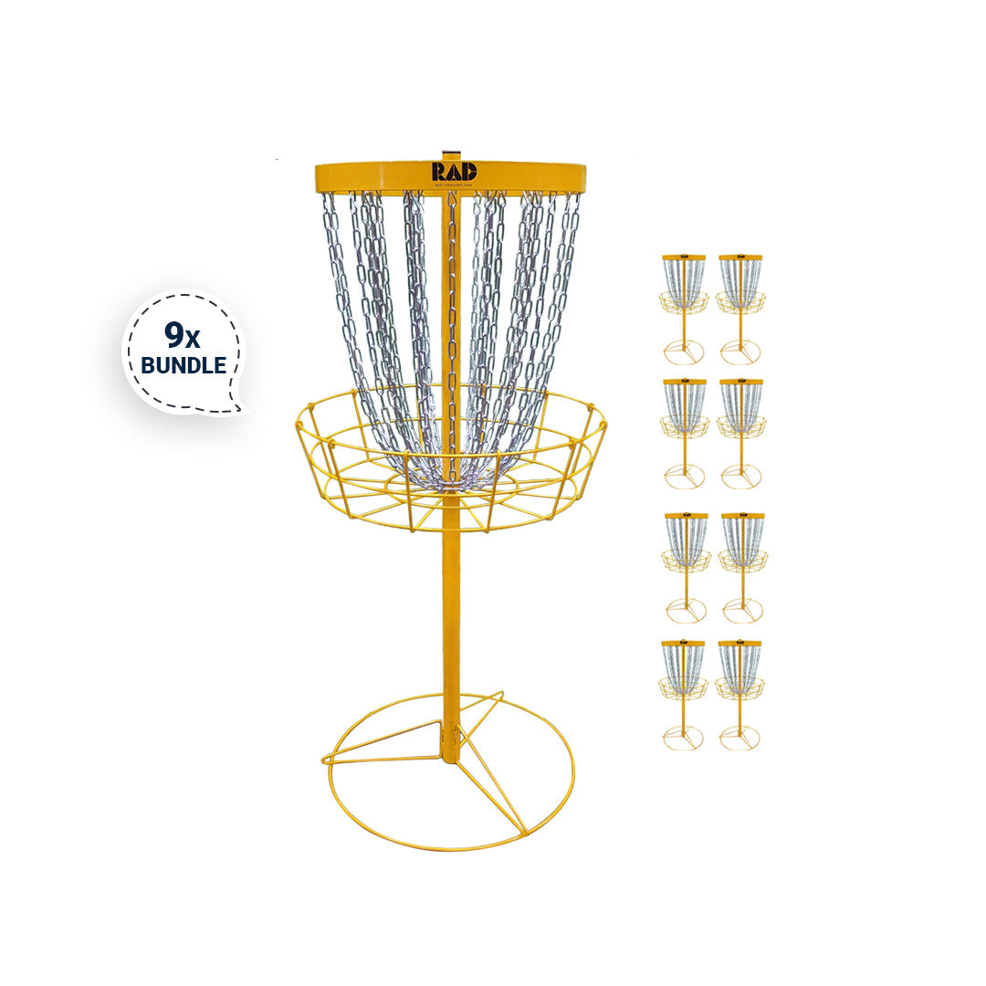 9 RAD Birdie Lite Disc Golf Baskets Bundle