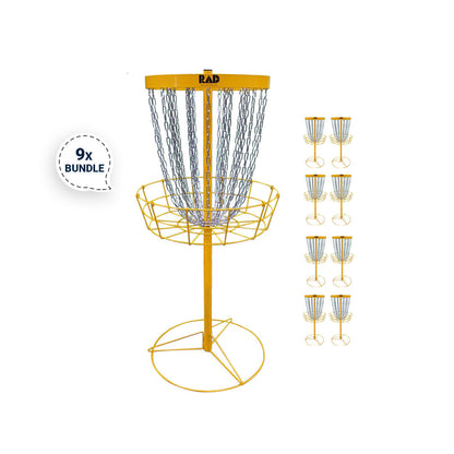 9 RAD Birdie Lite Disc Golf Baskets Bundle