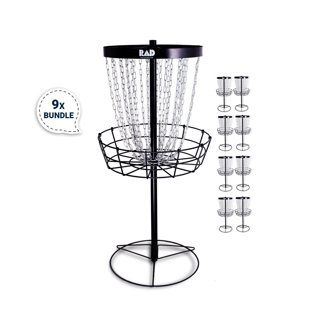 9 RAD Birdie Lite Disc Golf Baskets Bundle